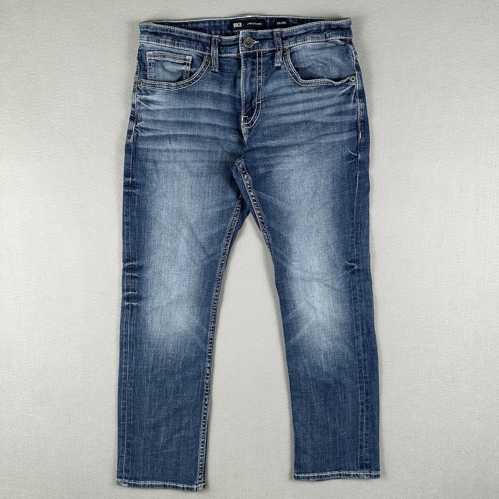 BKE Jake Straight Jeans Men's 32x30 Blue Denim Dark Wash Stretch Mid Rise